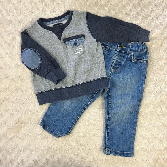 Baby Boy Outfit The Children’s Place Skinny Jeans Life and Legend Sweatshirt - Picture 1 of 7